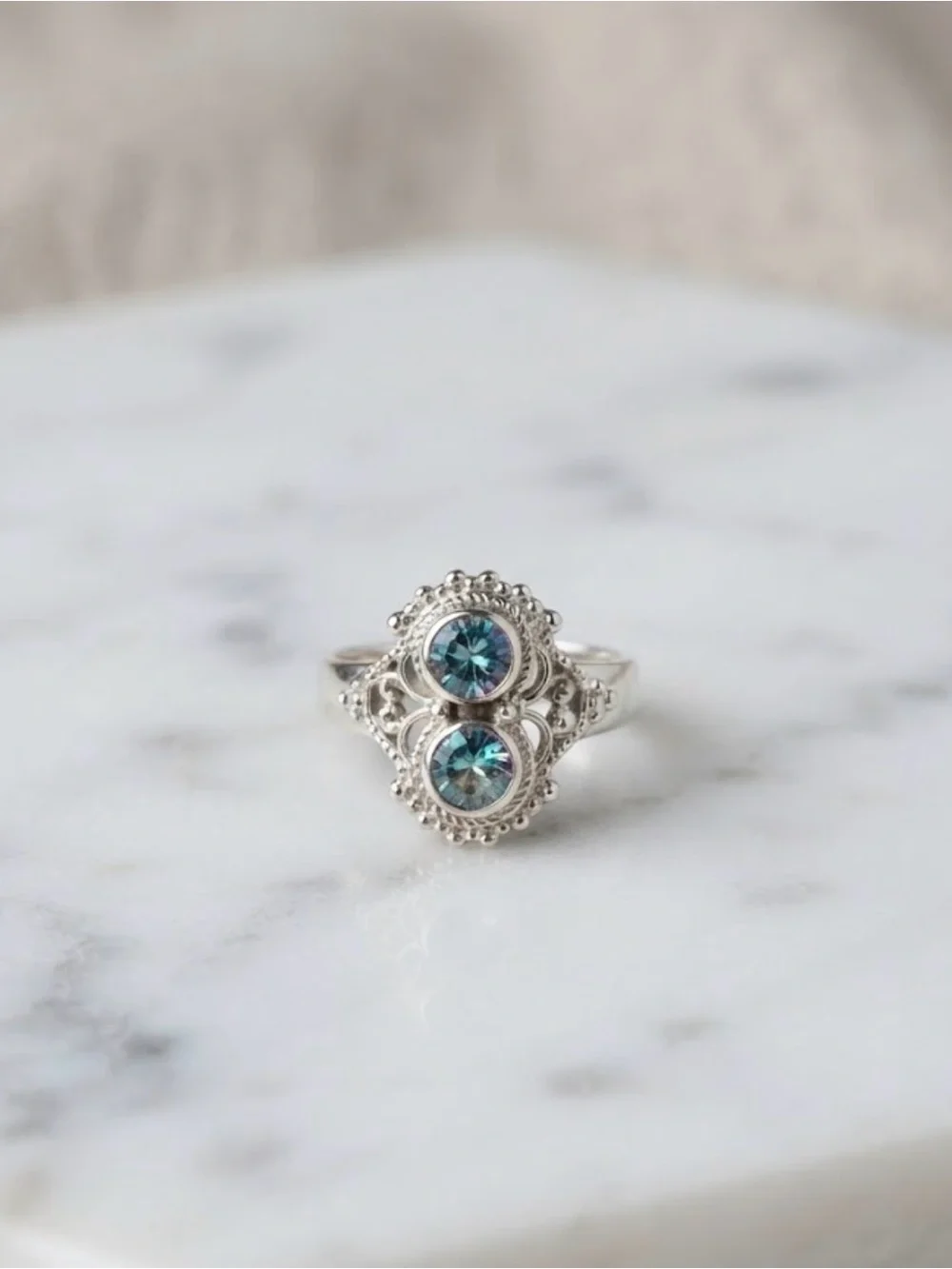 925 Sterling Silver Mystic Topaz Ring